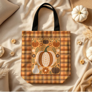 Gourds Herbst Kunst, Dichtung und Musik Kariert Tasche