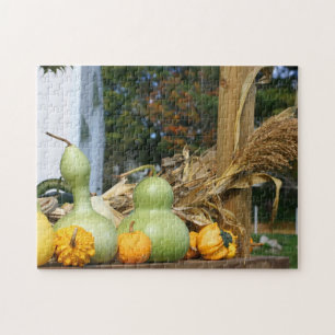 Gourds Maisstalks Stand Herbst Puzzle