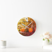 Gourds Pumpkins Farm Stand Abstrakt Personalisiert Runde Wanduhr (Zuhause)
