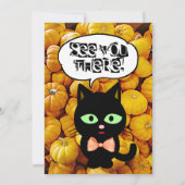 Gourds Pumpkins und Cat Halloween-Party Einladung (Rückseite)