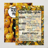 Gourds Pumpkins und Cat Halloween-Party Einladung (Vorne/Hinten)