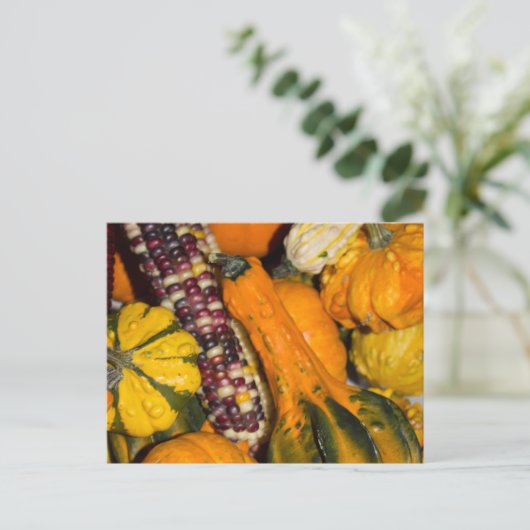 Gourds und Corn Fall Food Fotografie Postkarte (Stehend Vorderseite)
