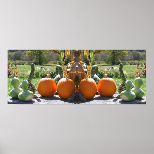 Gourds und Pumpkins Fall Mirror Abstrakt Poster (Vorne)