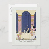 Gourmands, 1920-1930 (pochoir print) postkarte (Vorne/Hinten)
