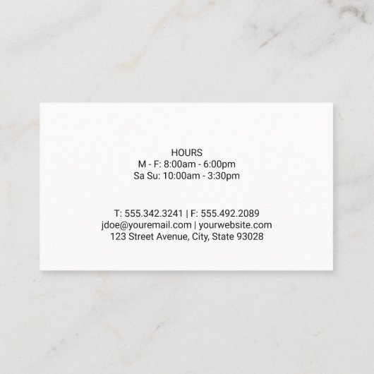 Gourmet Appetithappen | Hors Doeuvres Visitenkarte (Rückseite)