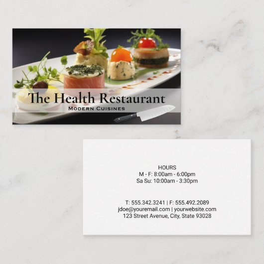 Gourmet Appetithappen | Hors Doeuvres Visitenkarte (Vorne/Hinten)