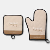 Gourmet-Catering Ofenhandschuh & Topflappen-Set (Vorderseite)