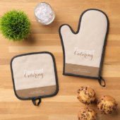 Gourmet-Catering Ofenhandschuh & Topflappen-Set (Oben Unten)