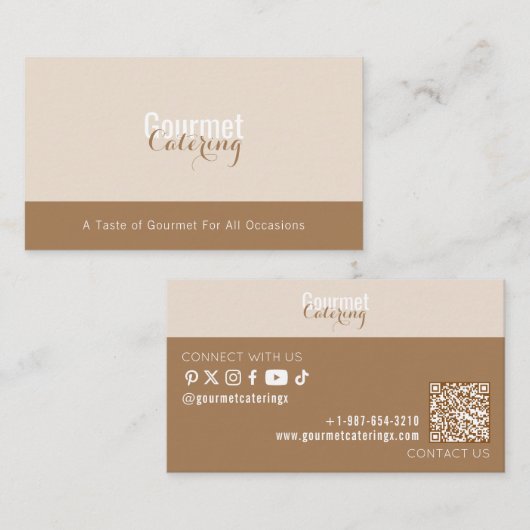 Gourmet-Catering Telefonnummerkarte (Vorne/Hinten)