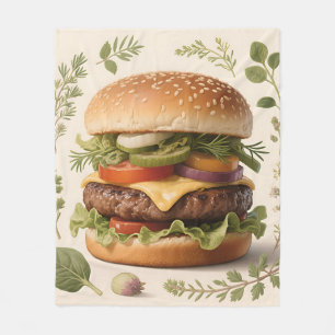 Gourmet-Cheeseburger-Illustration Fleecedecke