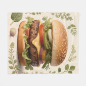 Gourmet-Cheeseburger-Illustration Fleecedecke (Vorderseite (Horizontal))