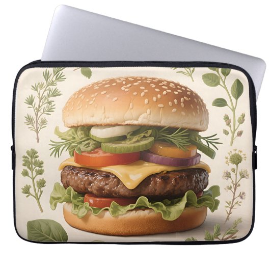 Gourmet-Cheeseburger-Illustration Laptopschutzhülle (Vorderseite)