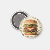 Gourmet-Cheeseburger-Illustration Magnet (Vorderseite/Rückseite)