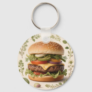 Gourmet-Cheeseburger-Illustration Schlüsselanhänger