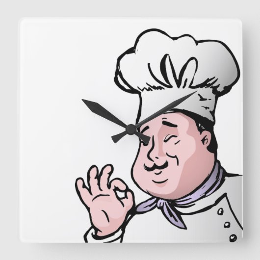 GOURMET CHEF QUADRATISCHE WANDUHR (Vorderseite)