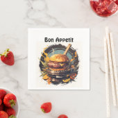 🍔 🎉 "Gourmet Delight" - Bon Appetit Napkins 🍴 ✨ Serviette (Beispiel)