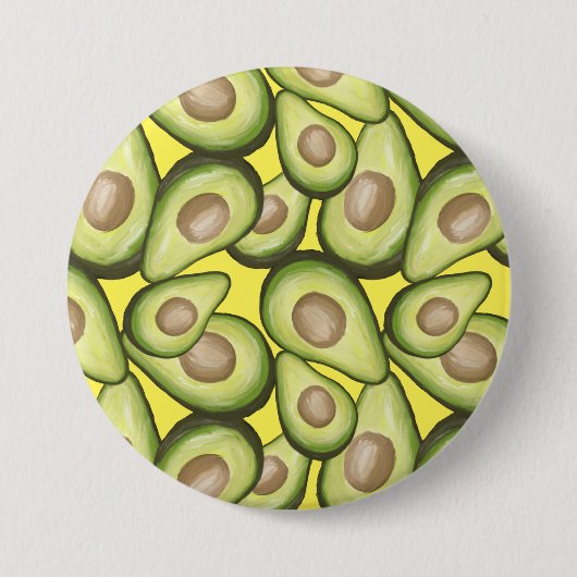 Gourmet Fresh Cut Vegan Avocado Muster Button (Vorderseite)