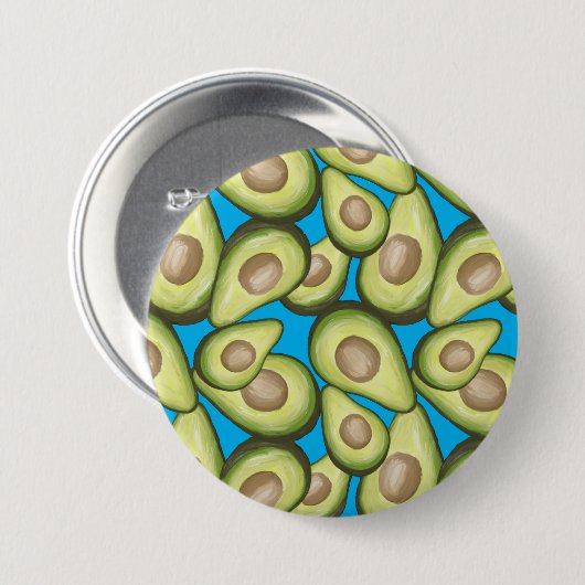Gourmet Fresh Cut Vegan Avocado Muster Button (Vorne & Hinten)