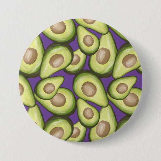 Gourmet Fresh Cut Vegan Avocado Muster Button (Vorderseite)