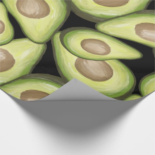 Gourmet Fresh Cut Vegan Avocado Muster Geschenkpapier (Ecke)