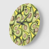 Gourmet Fresh Cut Vegan Avocado Muster Große Wanduhr (Winkel)