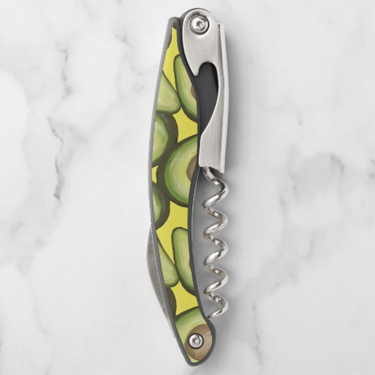 Gourmet Fresh Cut Vegan Avocado Muster Kellnermesser (Rückseite)