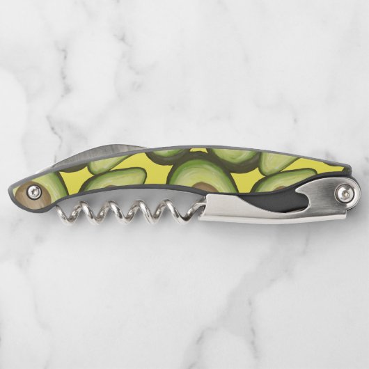 Gourmet Fresh Cut Vegan Avocado Muster Kellnermesser (Rückseite)