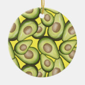 Gourmet Fresh Cut Vegan Avocado Muster Keramik Ornament (Vorne)