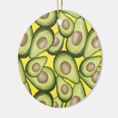 Gourmet Fresh Cut Vegan Avocado Muster Keramik Ornament (Links)