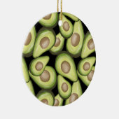Gourmet Fresh Cut Vegan Avocado Muster Keramik Ornament (Rechts)
