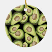 Gourmet Fresh Cut Vegan Avocado Muster Keramik Ornament (Vorne)