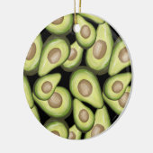 Gourmet Fresh Cut Vegan Avocado Muster Keramik Ornament (Links)