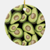 Gourmet Fresh Cut Vegan Avocado Muster Keramik Ornament (Hinten)