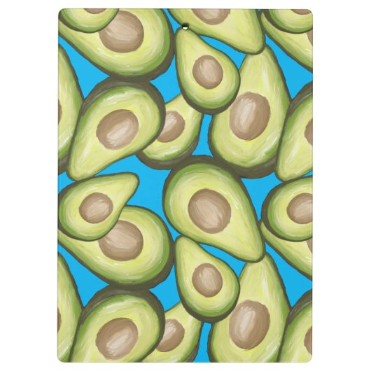 Gourmet Fresh Cut Vegan Avocado Muster Klemmbrett (Rückseite)