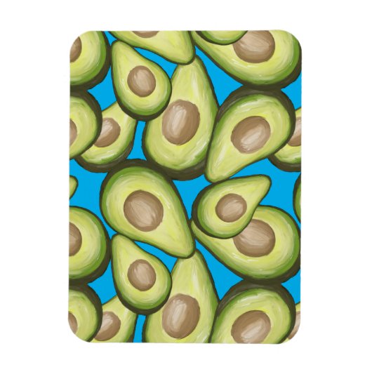 Gourmet Fresh Cut Vegan Avocado Muster Magnet (Vertikal)