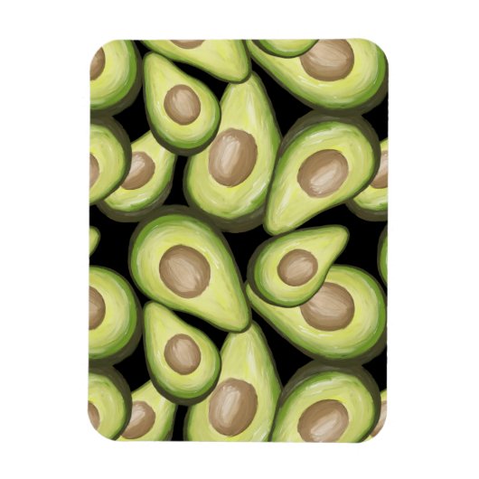Gourmet Fresh Cut Vegan Avocado Muster Magnet (Vertikal)