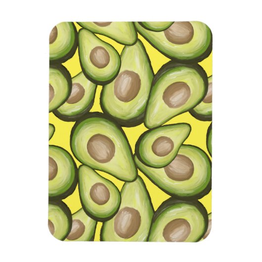 Gourmet Fresh Cut Vegan Avocado Muster Magnet (Vertikal)