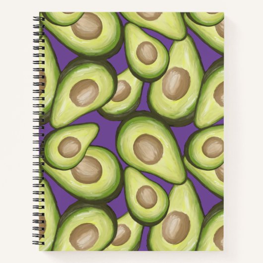 Gourmet Fresh Cut Vegan Avocado Muster Notizblock (Vorderseite)