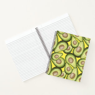 Gourmet Fresh Cut Vegan Avocado Muster Notizblock