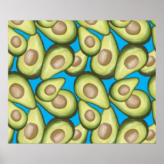 Gourmet Fresh Cut Vegan Avocado Muster Poster (Vorne)