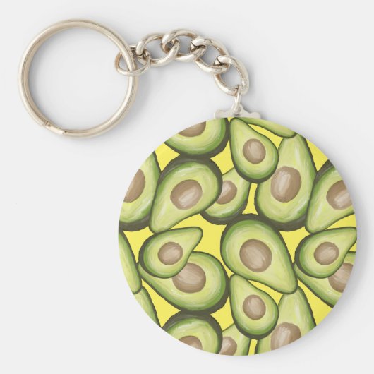 Gourmet Fresh Cut Vegan Avocado Muster Schlüsselanhänger (Vorne)