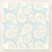 Gourmet Fresh Cut Vegan Avocado Pattern Glass Glasuntersetzer (Rückseite)