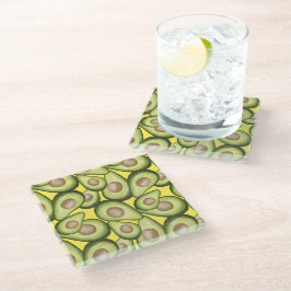 Gourmet Fresh Cut Vegan Avocado Pattern Glass Glasuntersetzer