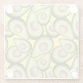 Gourmet Fresh Cut Vegan Avocado Pattern Glass Glasuntersetzer (Rückseite)