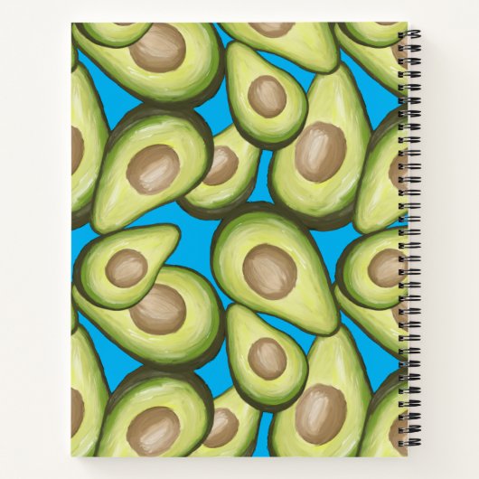 Gourmet Fresh Cut Vegan Avocado Pattern Notebook Notizblock (Rückseite)