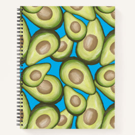 Gourmet Fresh Cut Vegan Avocado Pattern Notebook Notizblock