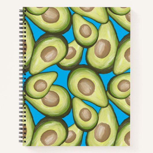 Gourmet Fresh Cut Vegan Avocado Pattern Notebook Notizblock (Vorderseite)