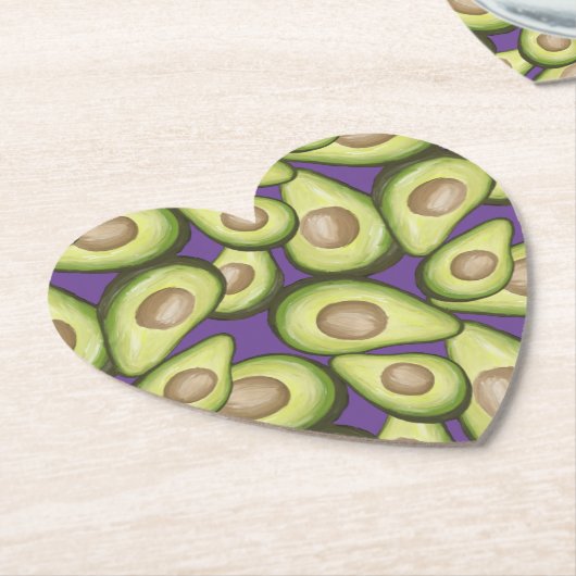 Gourmet Fresh Cut Vegan Avocado Pattern Square Pap Untersetzer (angewinkelt)