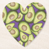 Gourmet Fresh Cut Vegan Avocado Pattern Square Pap Untersetzer (Vorderseite)