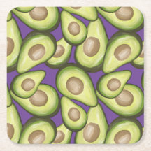 Gourmet Fresh Cut Vegan Avocado Pattern Square Pap